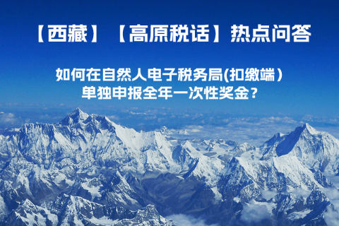 西藏自治區(qū)如何在自然人電子稅務(wù)局(扣繳端）單獨(dú)申報(bào)全年一次性獎(jiǎng)金？
