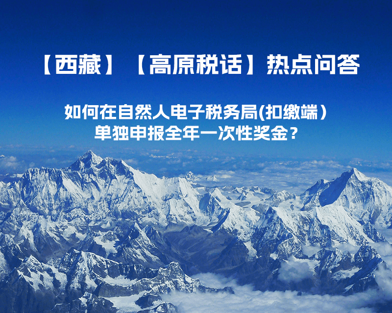 西藏自治區(qū)如何在自然人電子稅務(wù)局(扣繳端）單獨(dú)申報(bào)全年一次性獎(jiǎng)金？